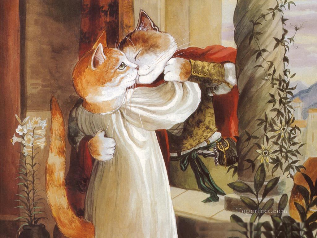 amoureux des chats Susan Herbert Peintures à l'huile